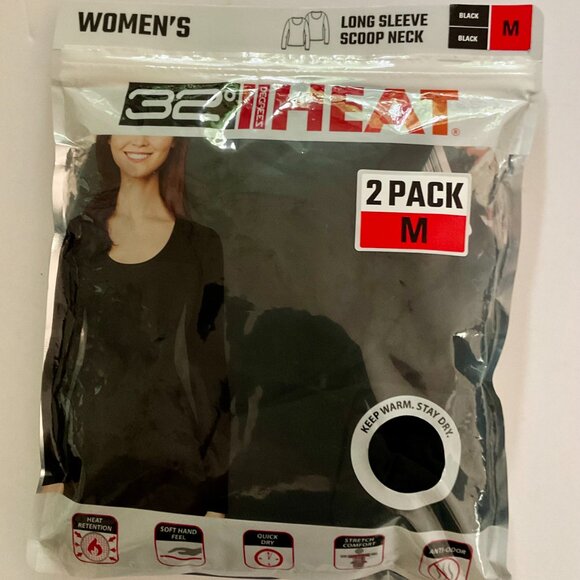 32 DEGREE HEAT Women's 2 Pack Long Sleeve Tops NIP Size M - Picture 1 of 7